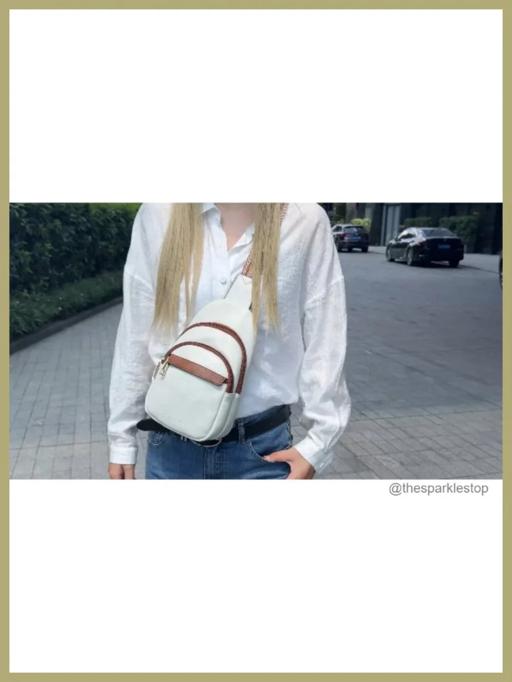 Women's PU Leather Sling Bag Crossbody Fanny Pack Travel Chest Bag RFID Blocking